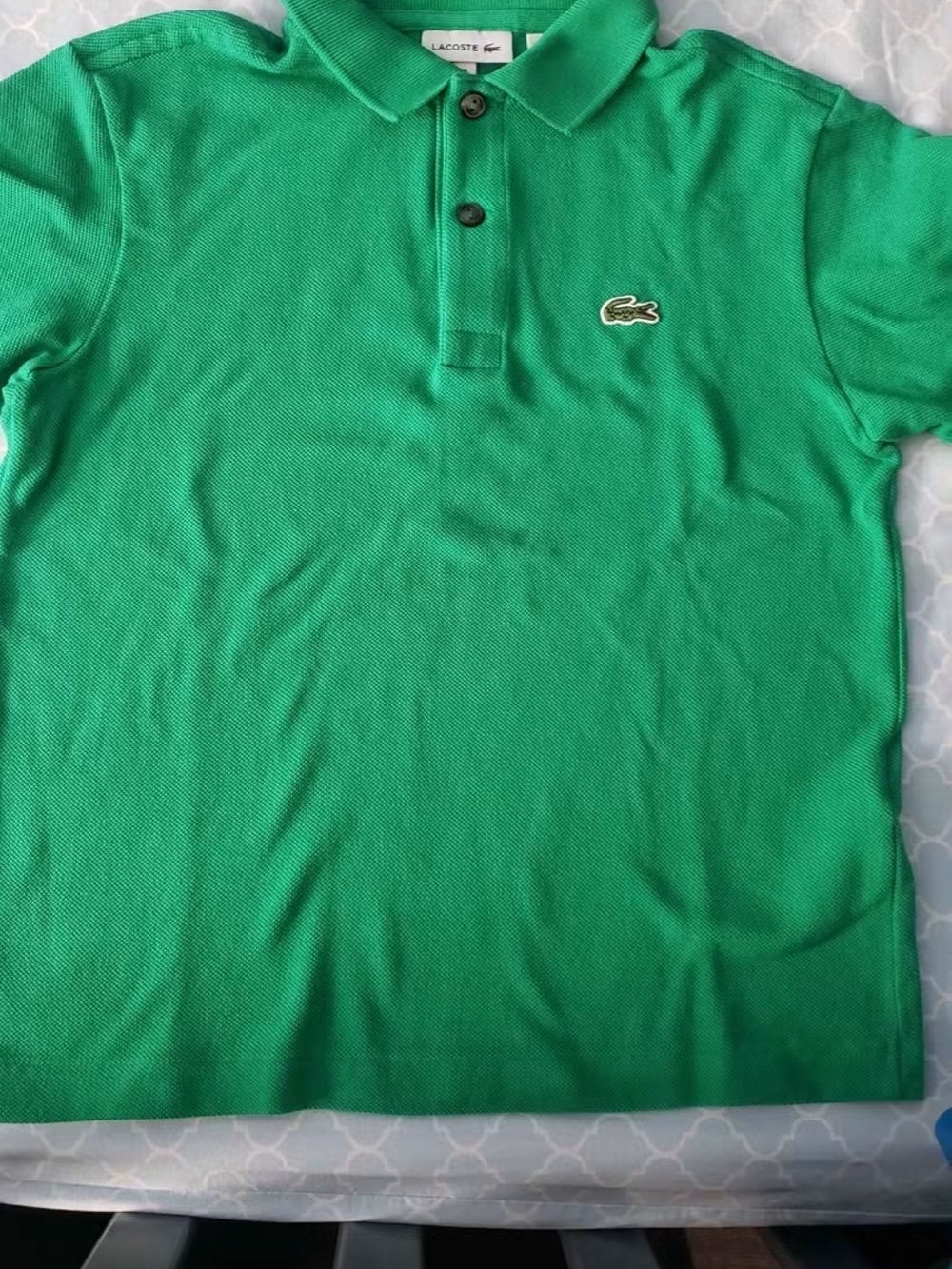 Lacoste Bright Green Pique Polo with Crocodile Logo